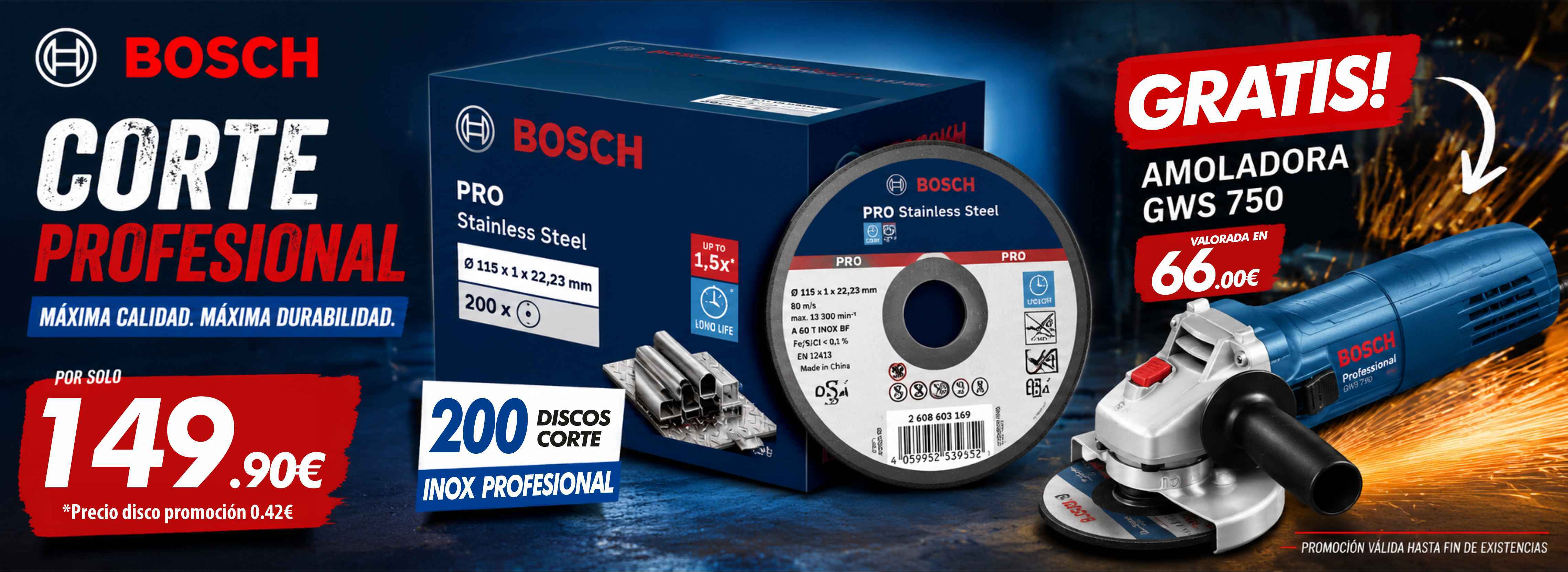Bosch - Set discos inox